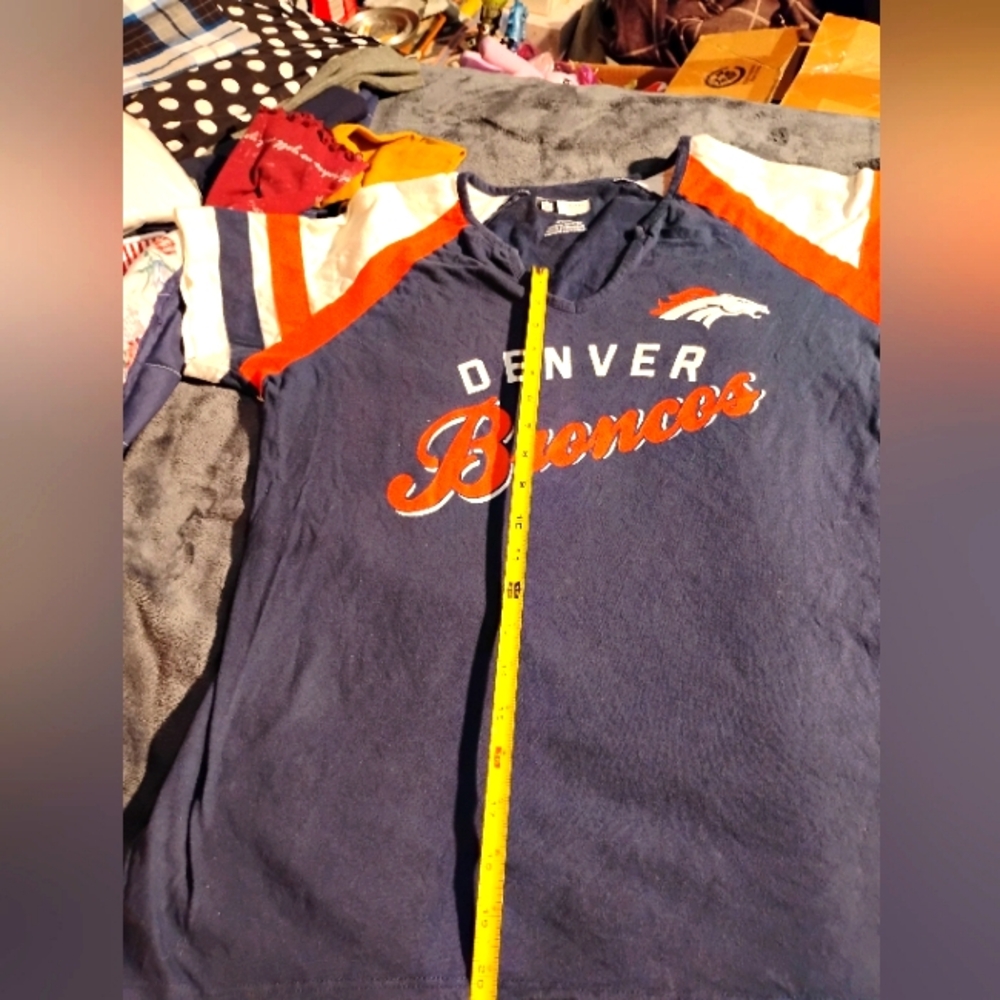 Denver Broncos ladies size LG. Tshirt. Good condition. By NFL Team Apparel.
